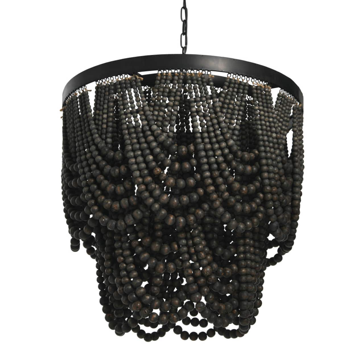 Hello Honey® 27.5" 2-Tier Draped Wood Bead Chandelier